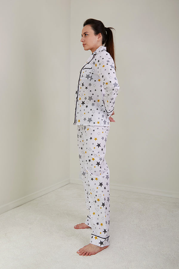 Хлопковая пижама с принтом Yellow Stars HL0010-57-69