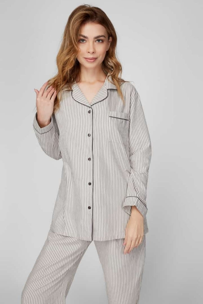 Хлопковая пижама LH543-02 Bliss gray stripes