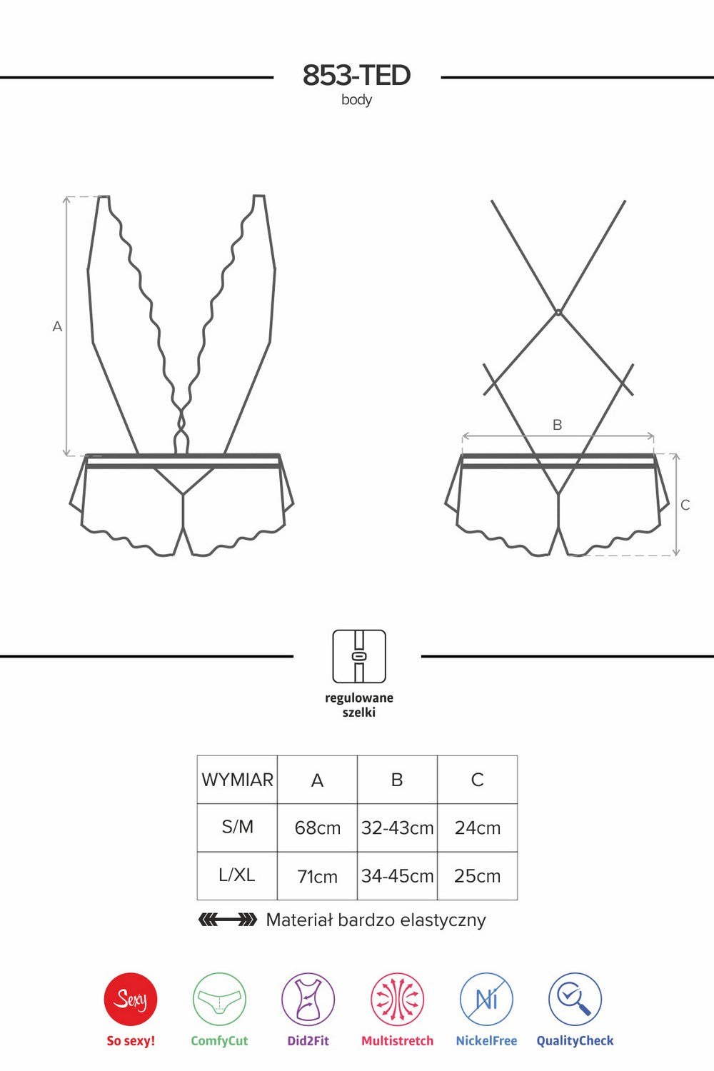Кружевное боди с открытой спиной 853-TED-3 red