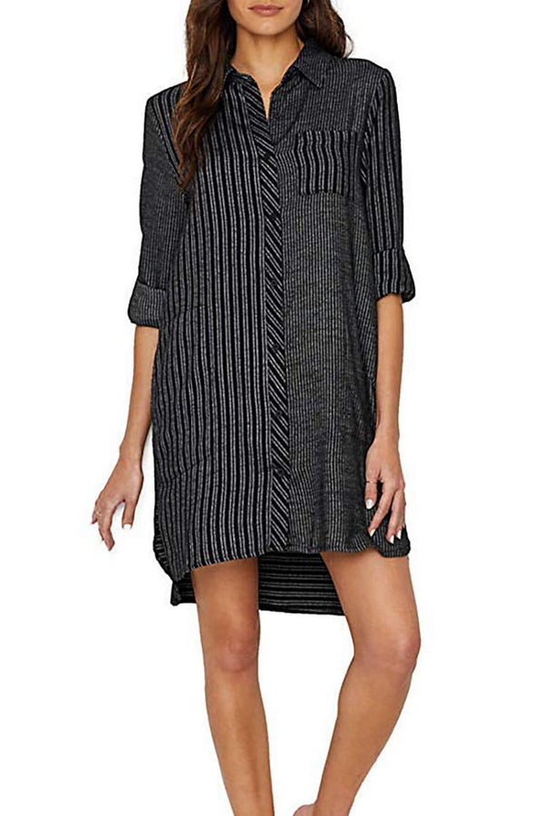 Платье-рубашка YI2319324/55 black stripe