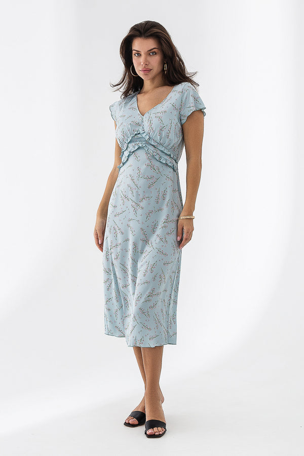 Шелковое платье 21075-1 blue