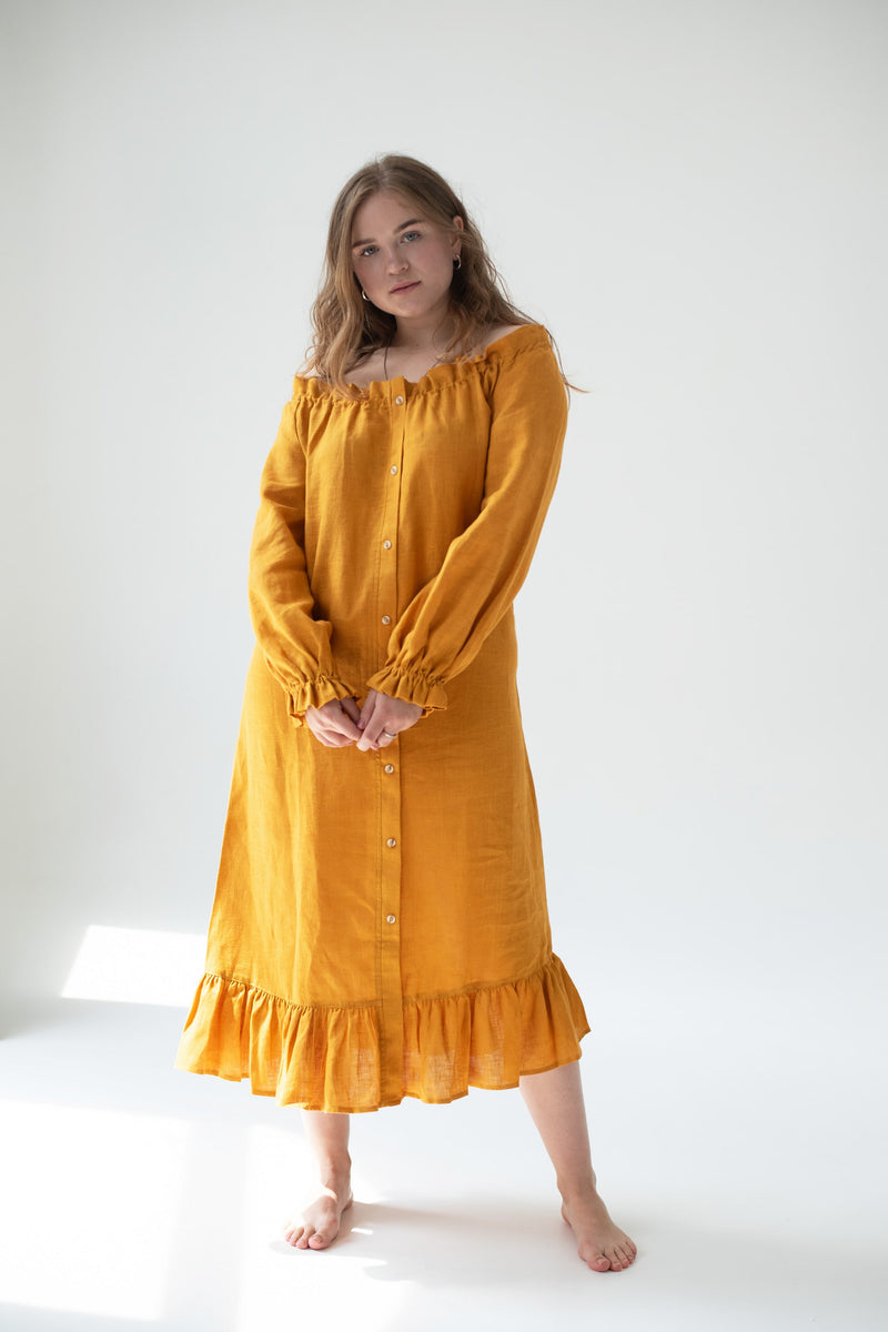 Льняное платье 107 Marigold