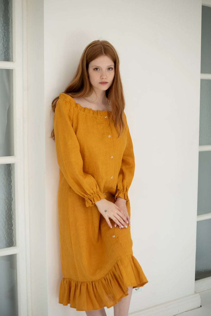 Лляна сукня 107 Marigold