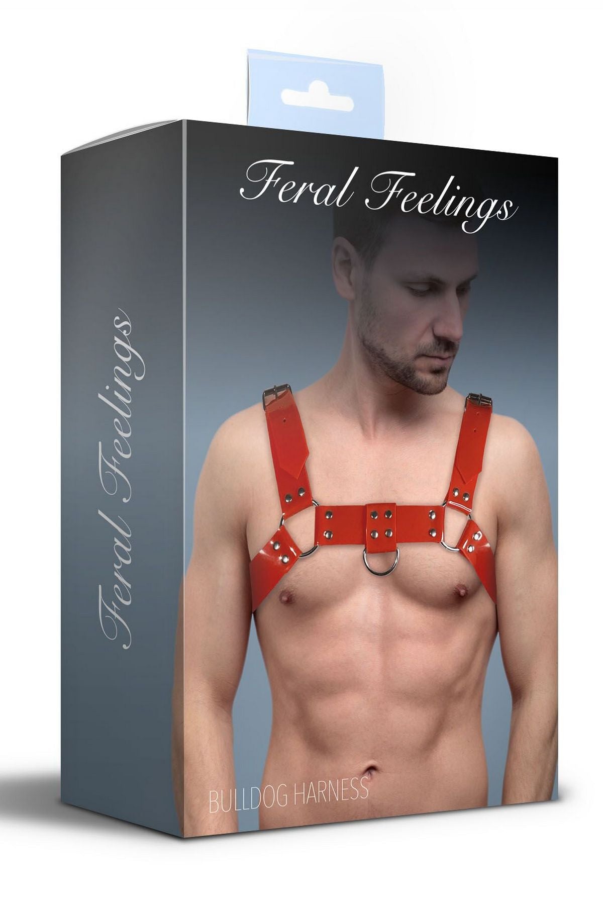 Мужская портупея на грудь Bulldog Harness red