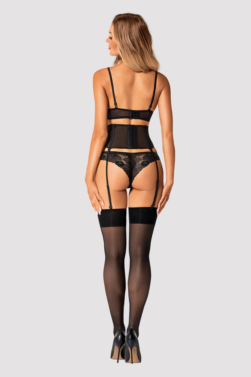 Пояс для чулок из микросетки Serena Love