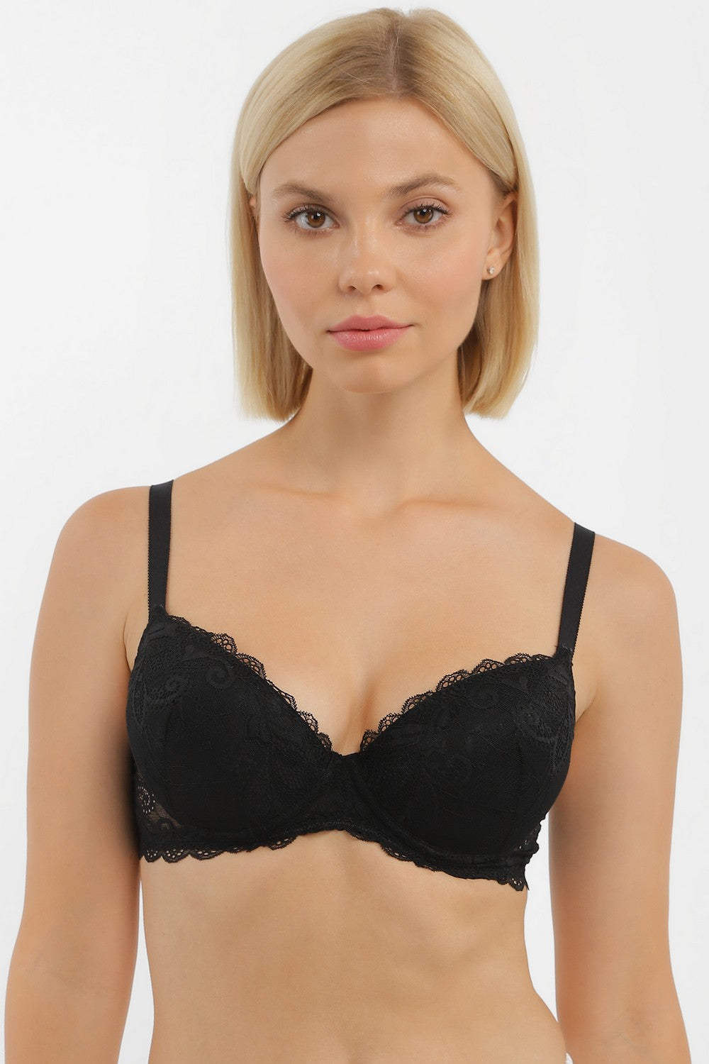 Кружевной бюстгальтер push-up NN-1125 black