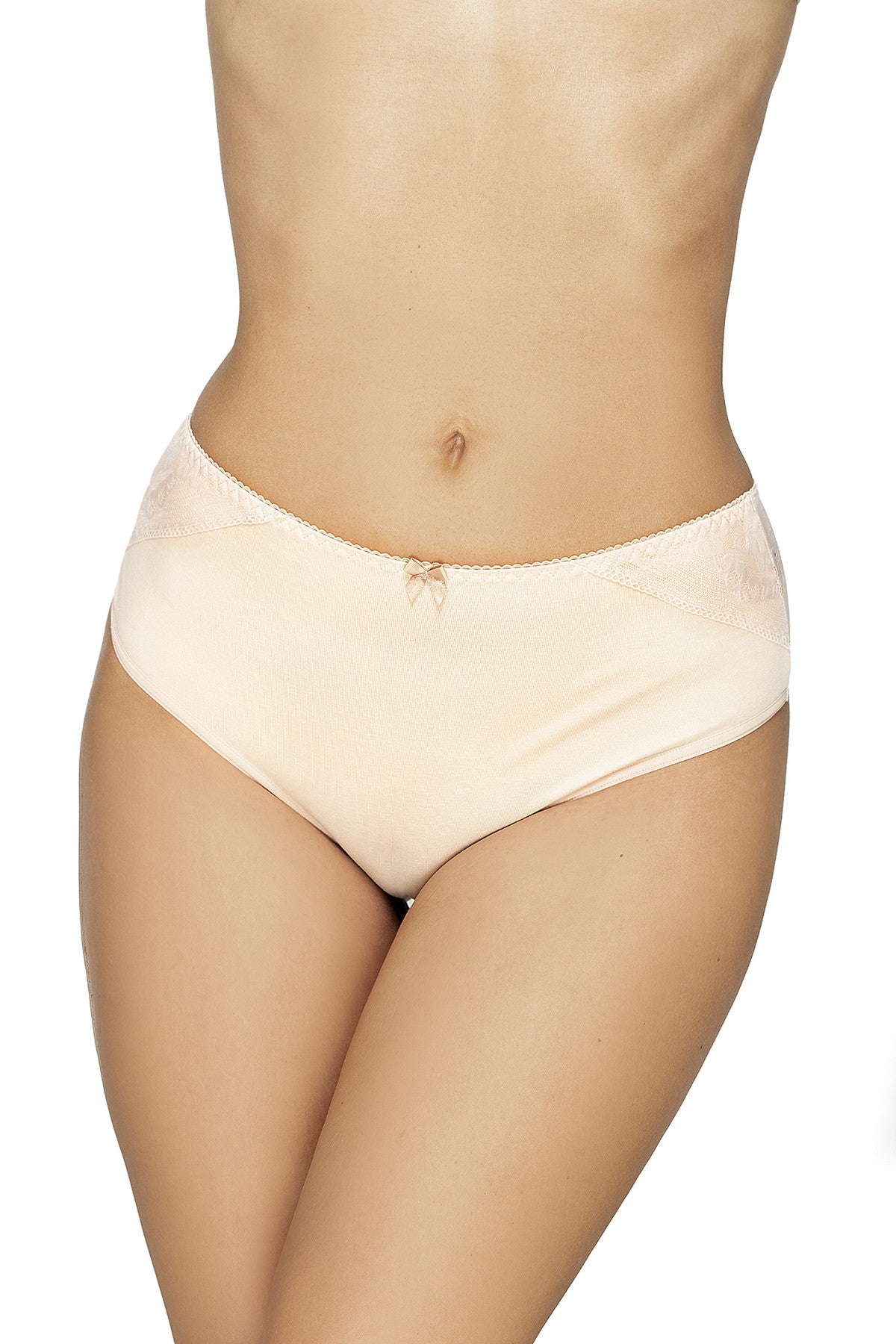 Трусики слип с кружевом P-2501 beige