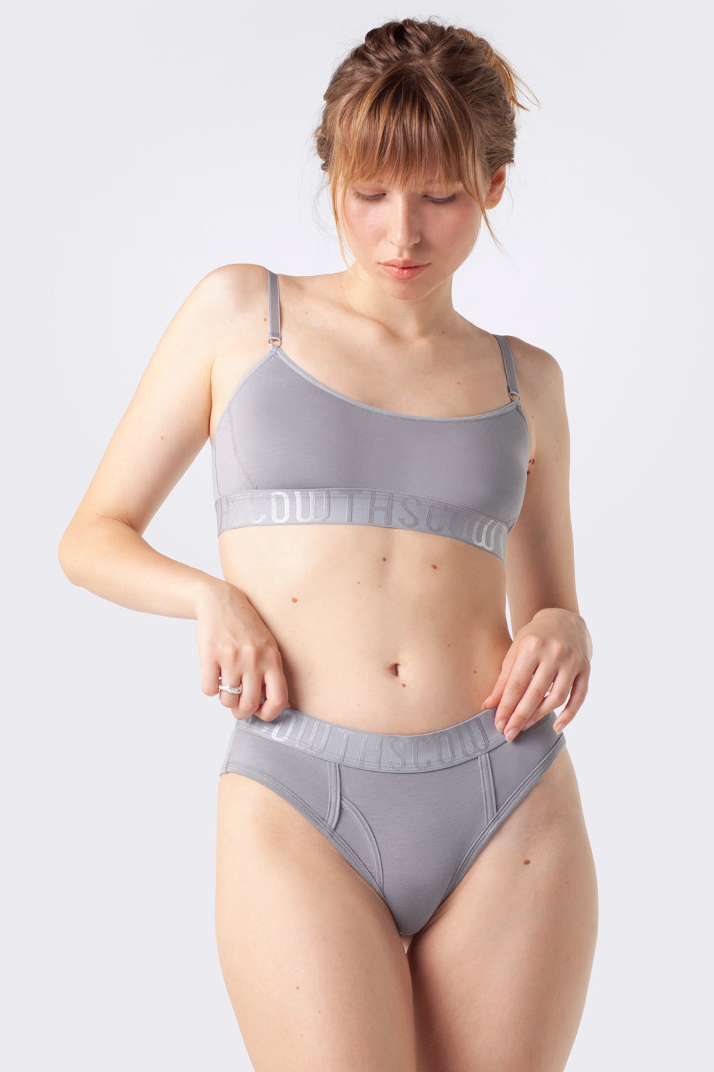 Топ из бамбука с логотипом Silver bralette