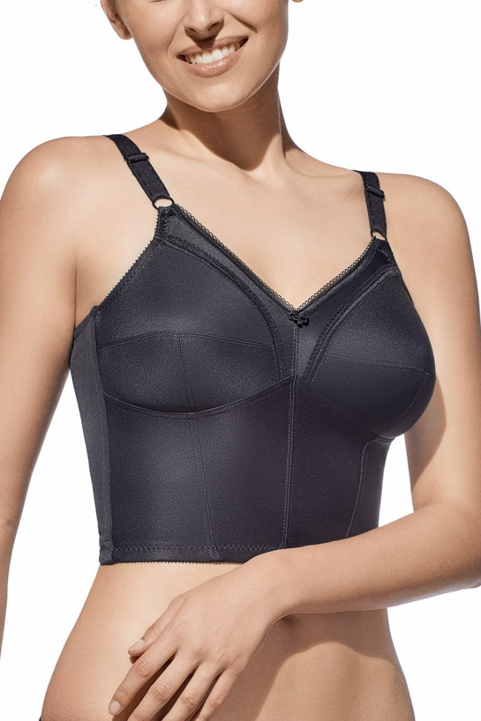 Удлиненный бюстье без косточек Elena black