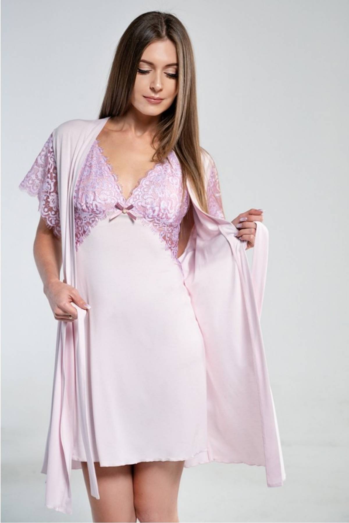Халат из вискозы 1814/1 light pudra