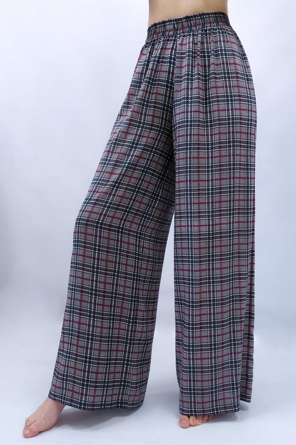Широкие брюки из хлопка 2231 grey/red