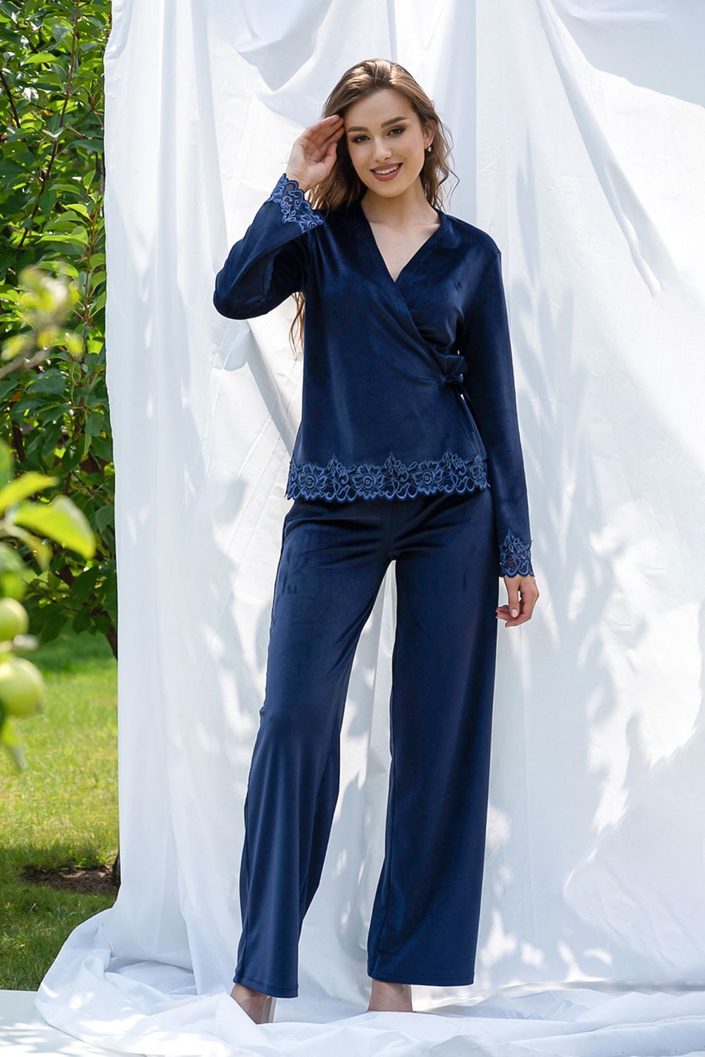 Велюровый комплект 2325 navy blue