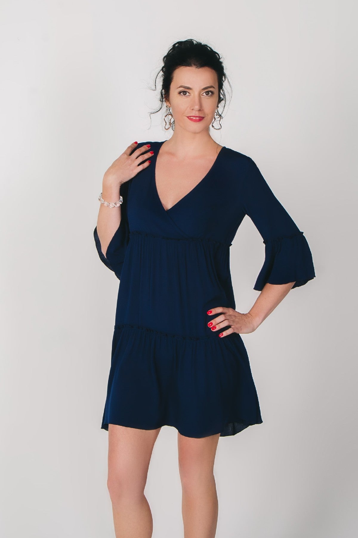 Хлопковая туника с воланами ST 254 navy