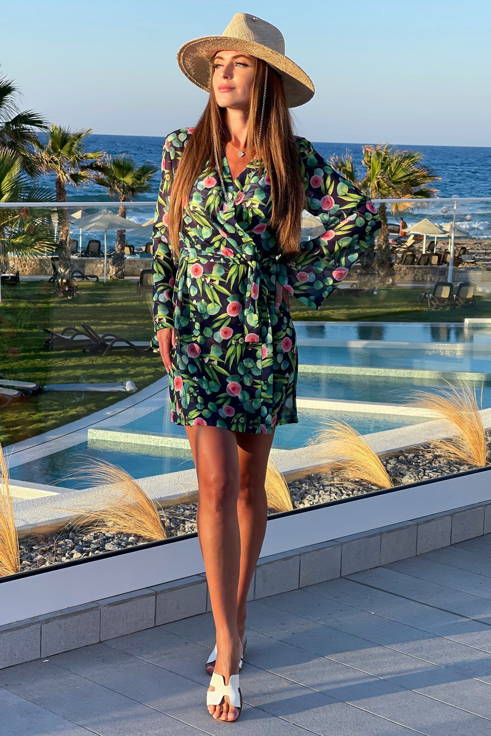 Шифоновая туника с принтом ST 270 22 navy