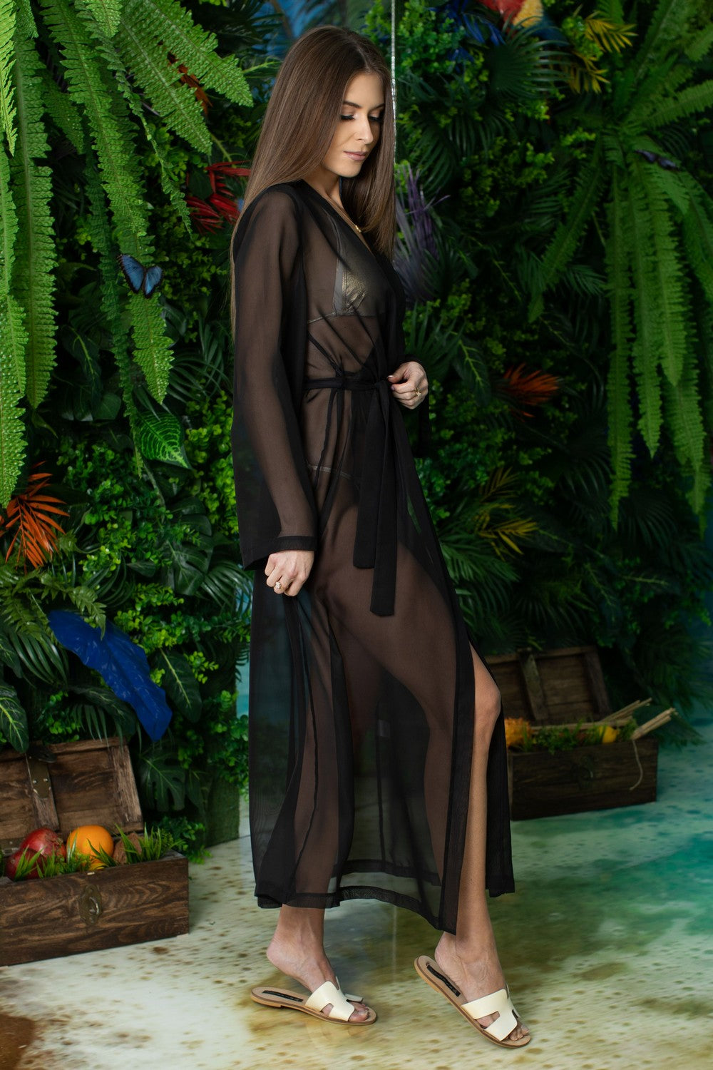 Туника из шифона с поясом ST 277 22 black