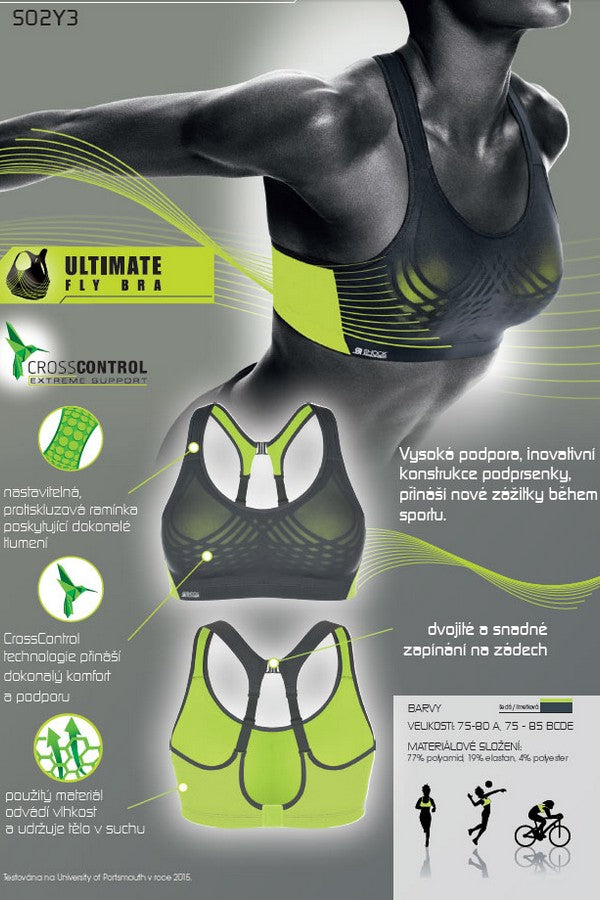 Спортивный бюстгальтер SO2Y3 Ultimate Fly black/deep woter