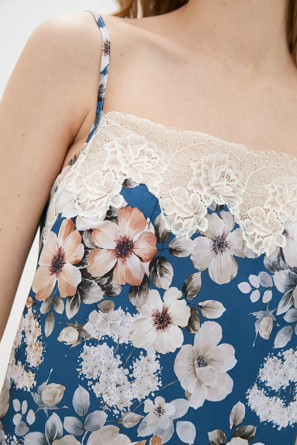 Сорочка с цветочным принтом 035В Blue