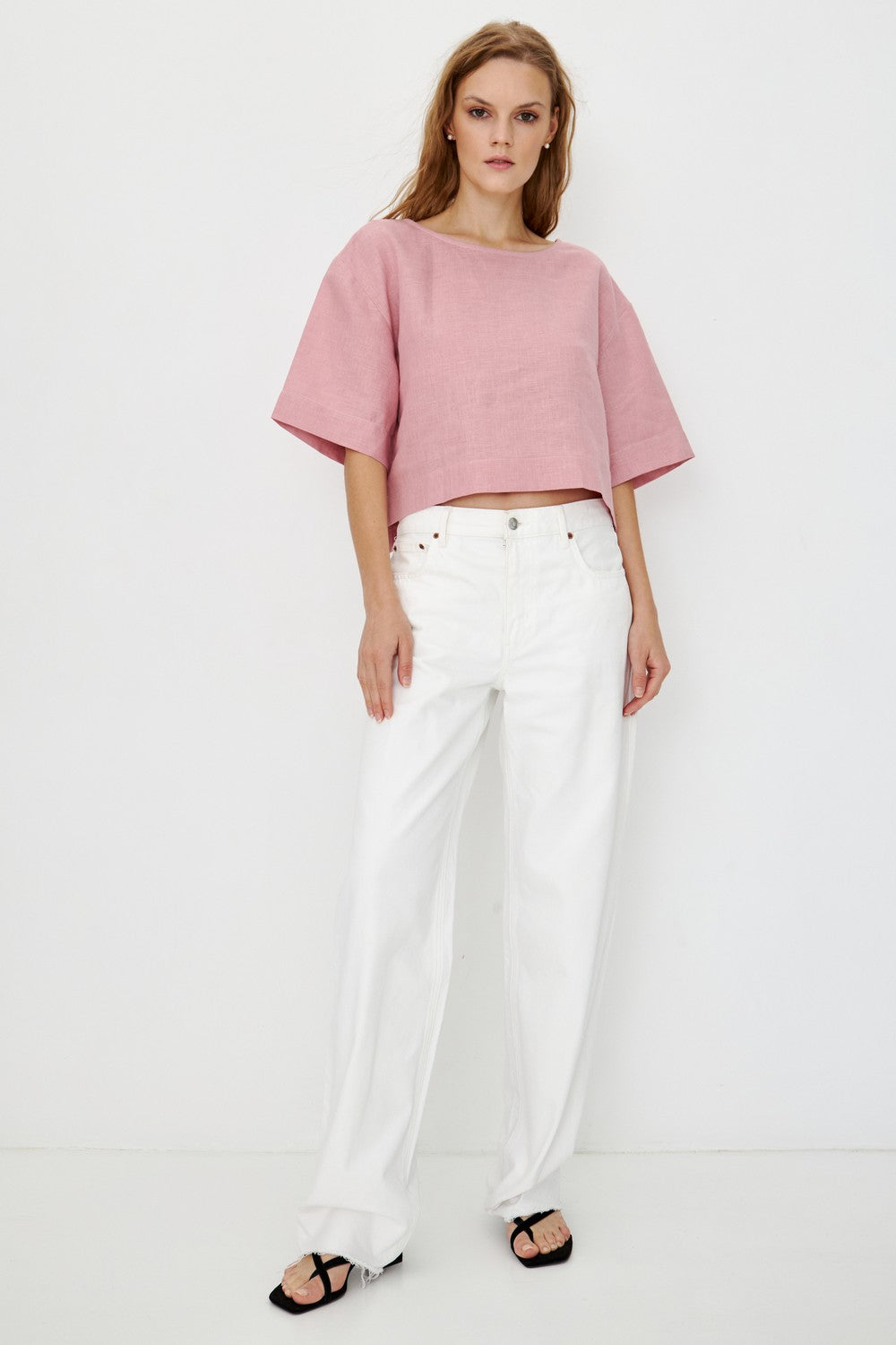 Льняной топ 042 Powder