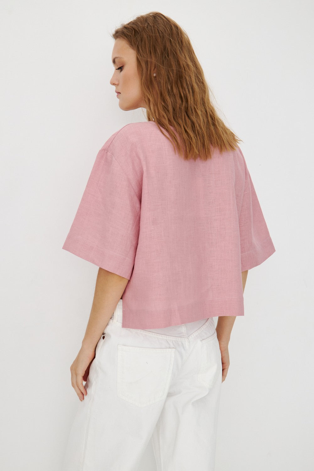 Льняной топ 042 Powder