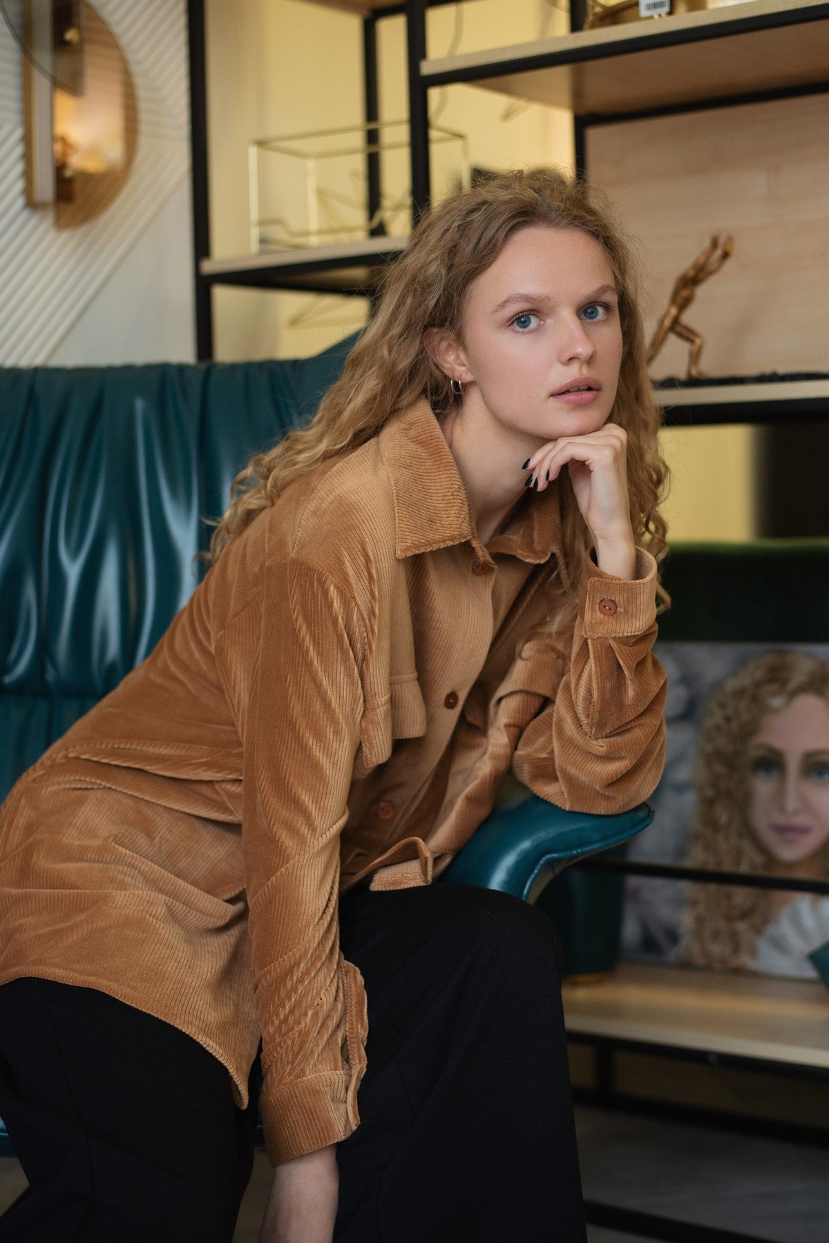 Хлопковая рубашка на пуговицах 239 Camel