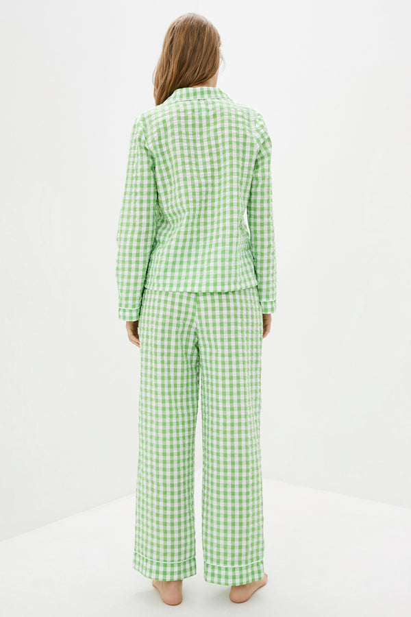 Хлопковая пижама в клетку 247 Apple green
