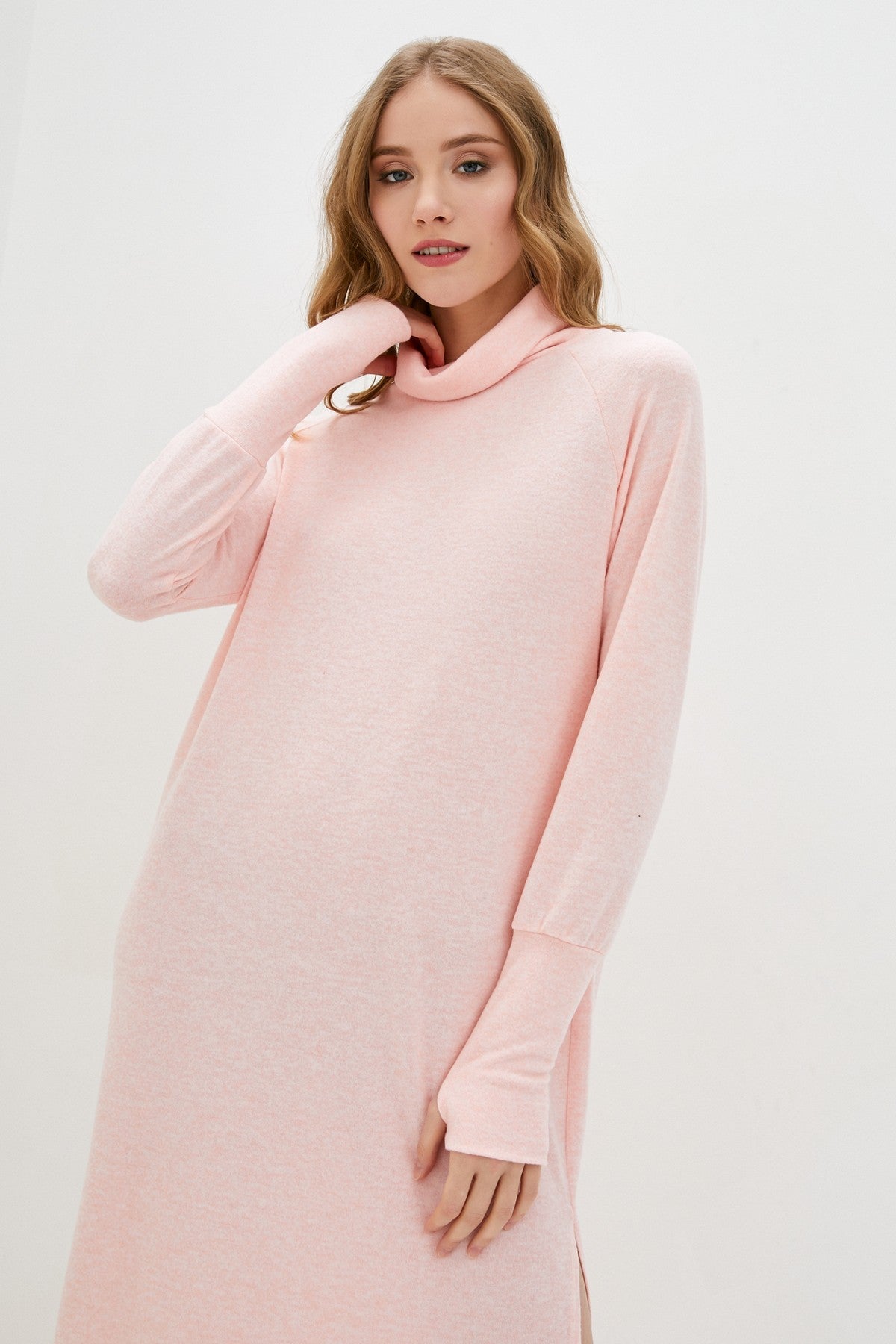 Шерстяное платье прямого кроя 248 Peach