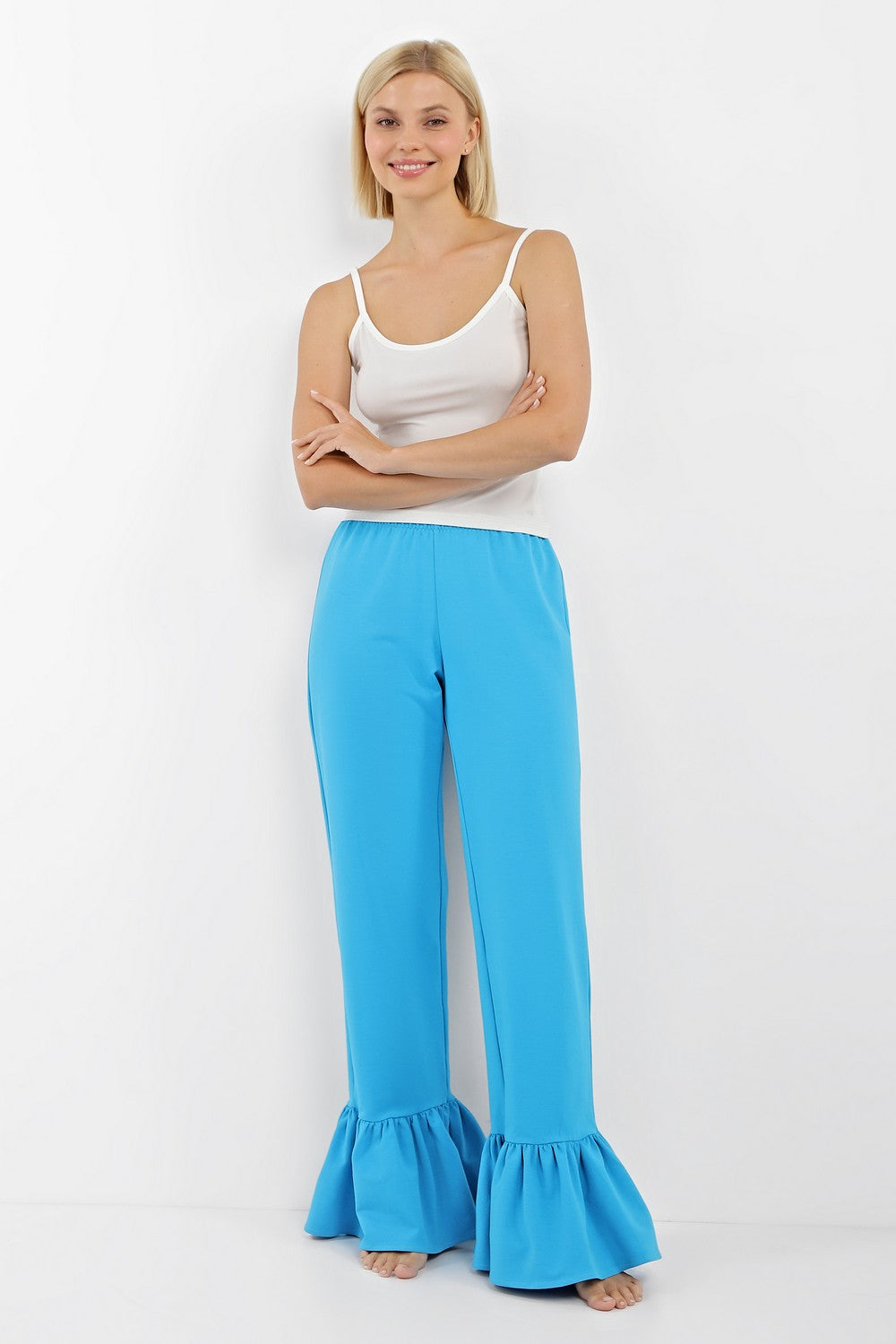 Хлопковые брюки для дома 601 blue