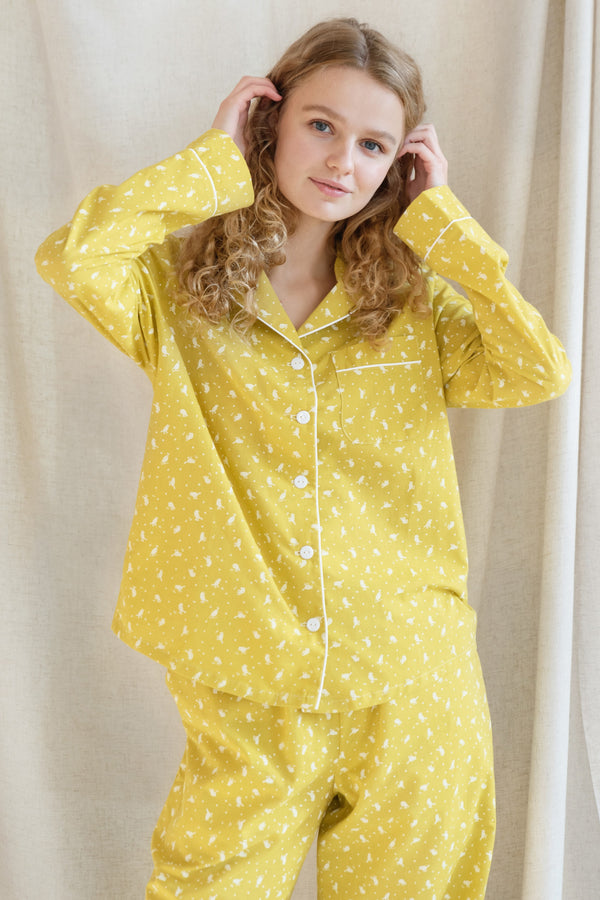 Хлопковая пижама с брюками 029 Lemon