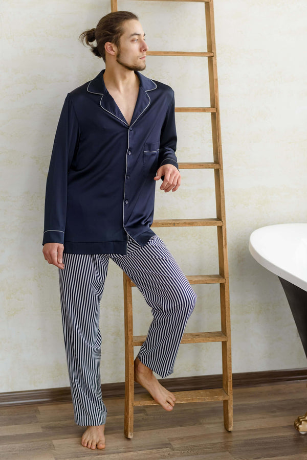 Мужская пижама с брюками 120 Navy blue