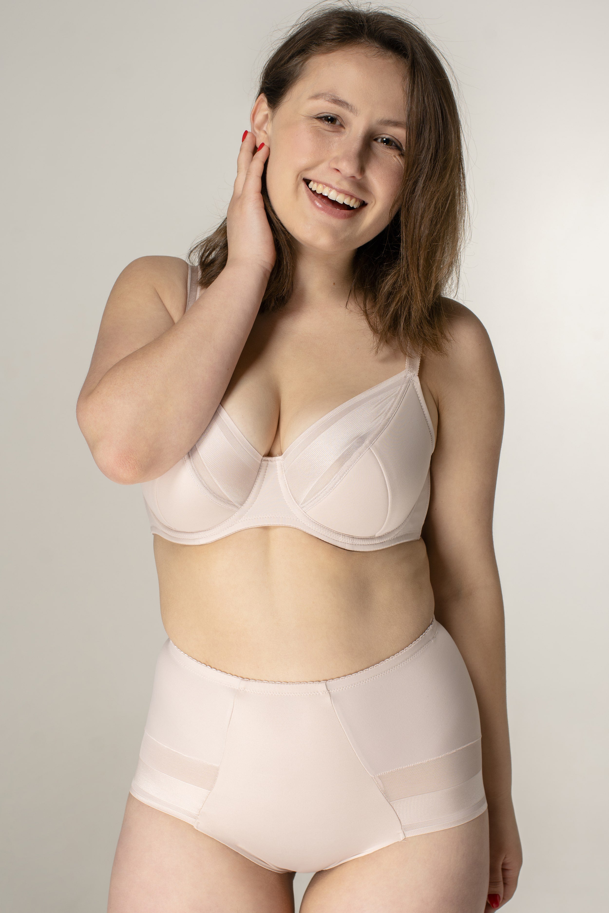 Высокие трусики слип из микросетки 2030034/034С silver peony