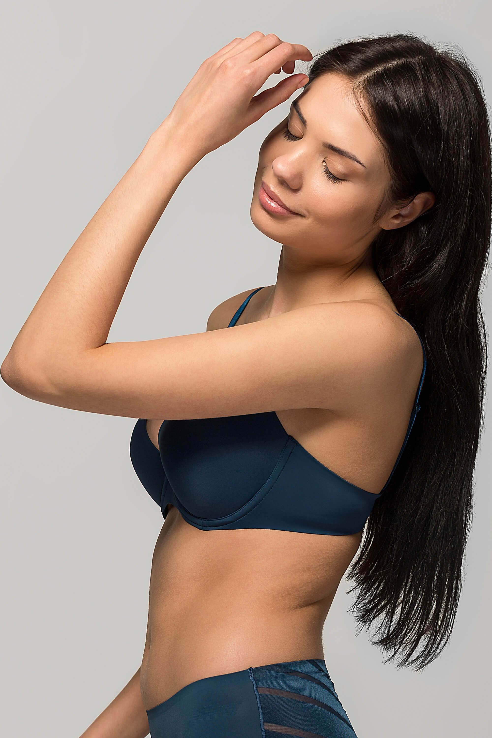 Бесшовный бюстгальтер push-up SLZ19801076/076C aquamarine