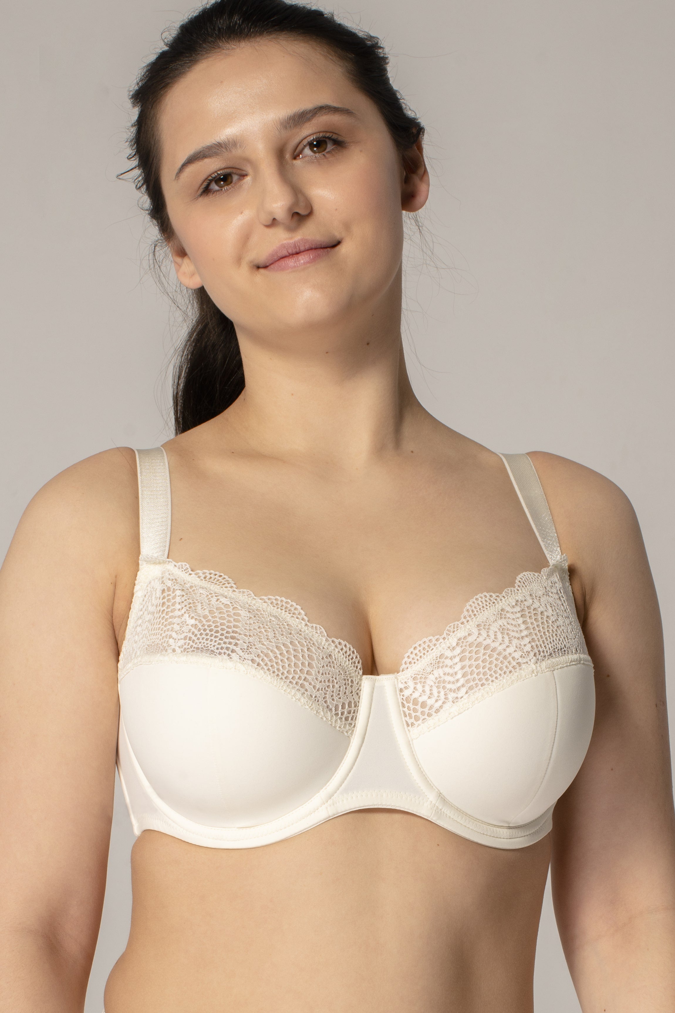 Полудублироованный бюстгальтер с кружевом SLZ23101055/355EC ivory