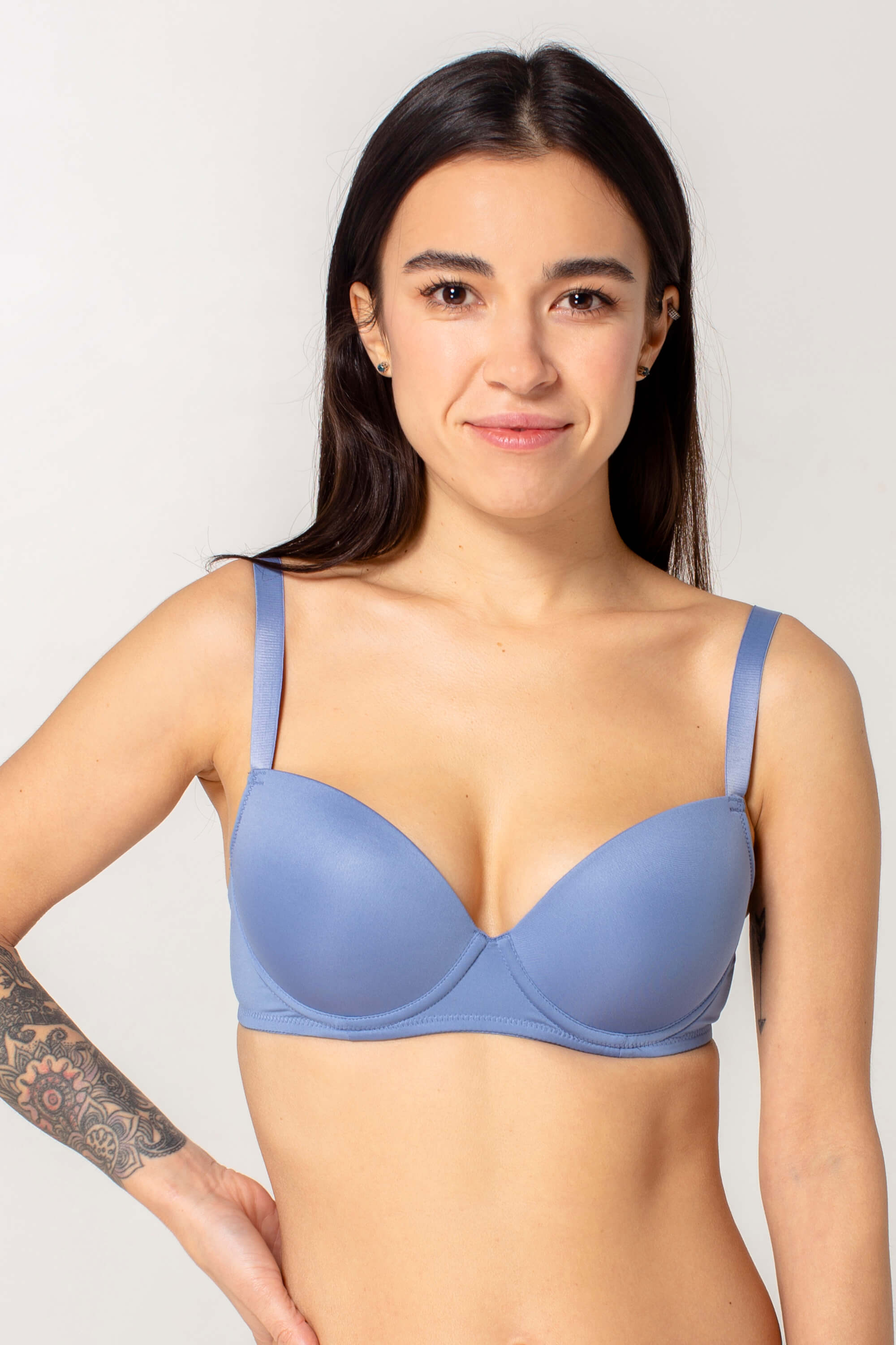 Гладкий бюстгальтер push-up SLZ24001076/076BC denim