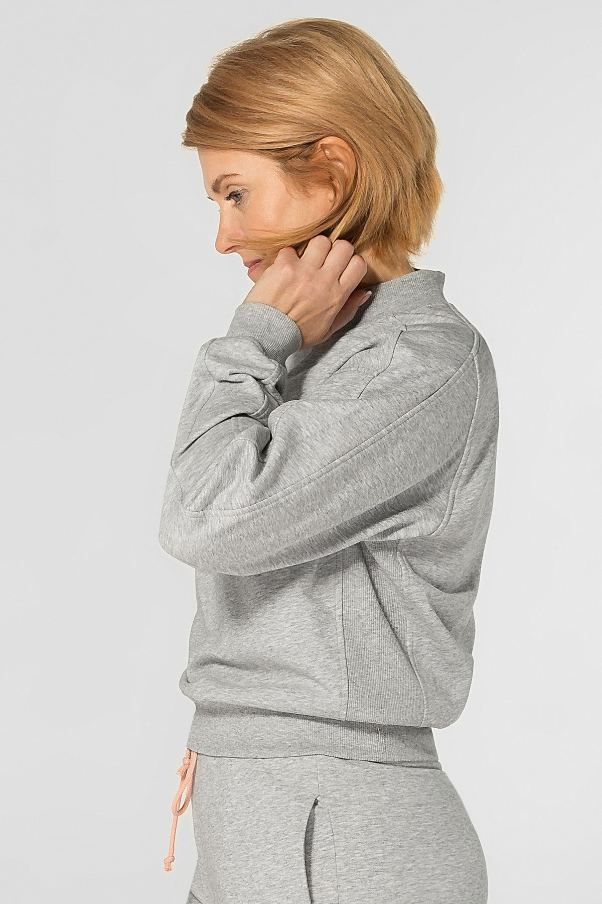 Трикотажный свитшот с манжетами HOM1902002/002H gray melange