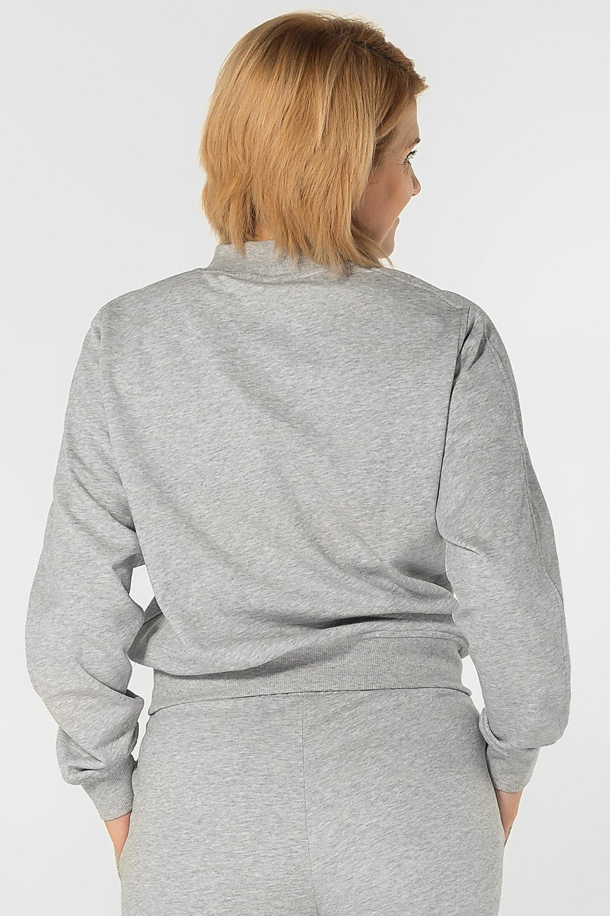 Трикотажный свитшот с манжетами HOM1902002/002H gray melange