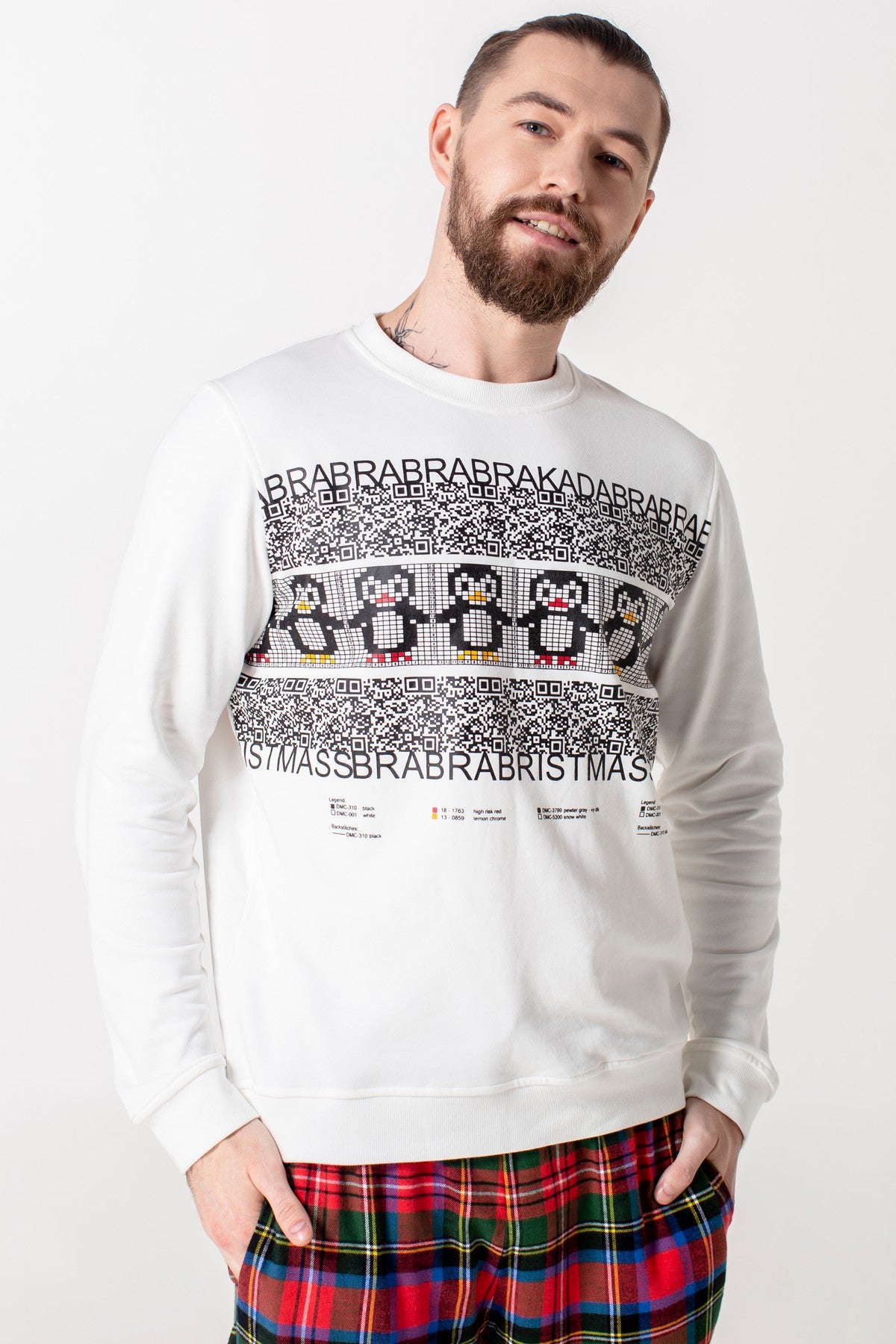 Мужской свитшот с принтом HOM2009021/021LV ivory