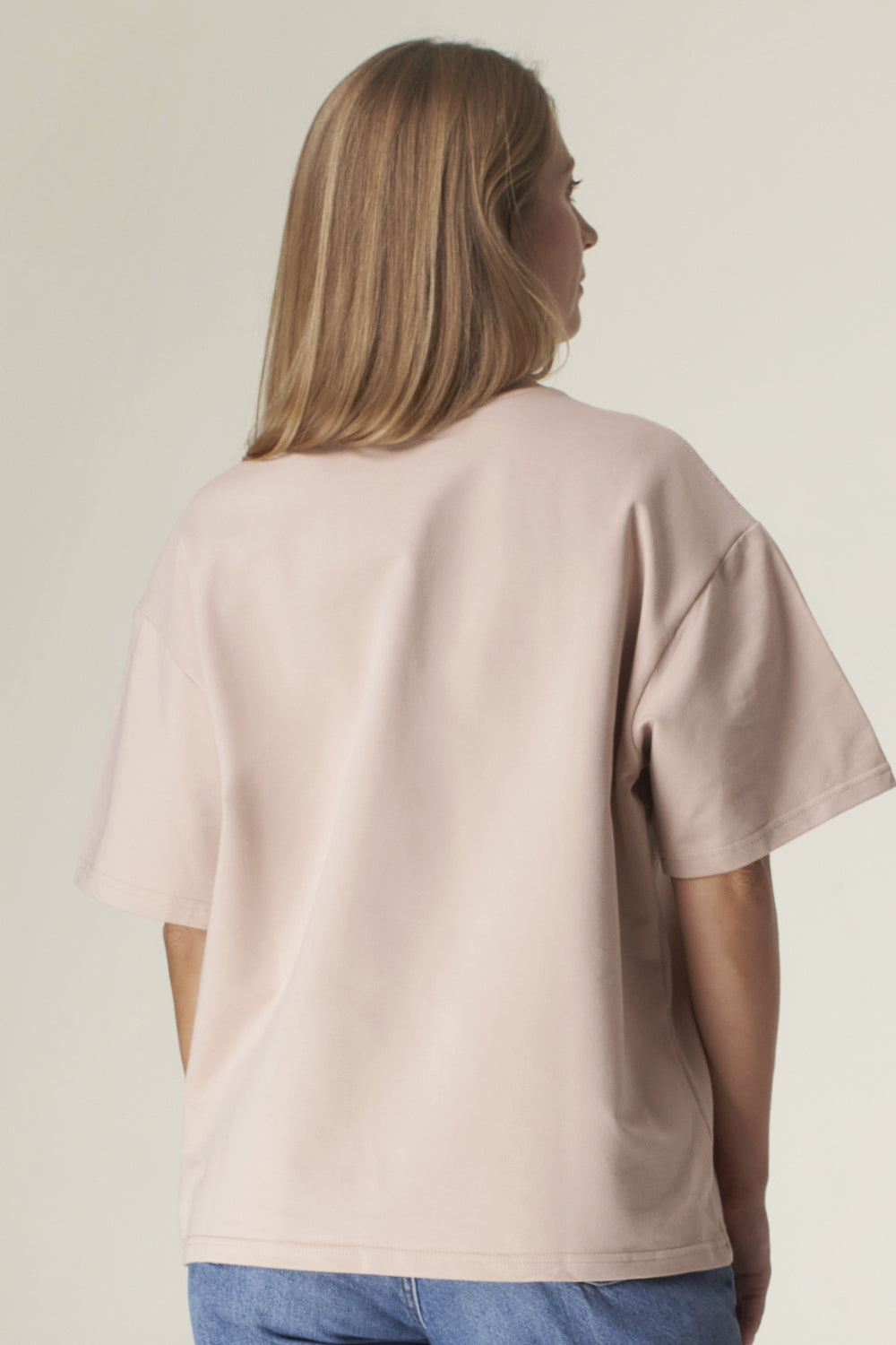 Хлопковая футболка прямого кроя HOM2110041/041L powder