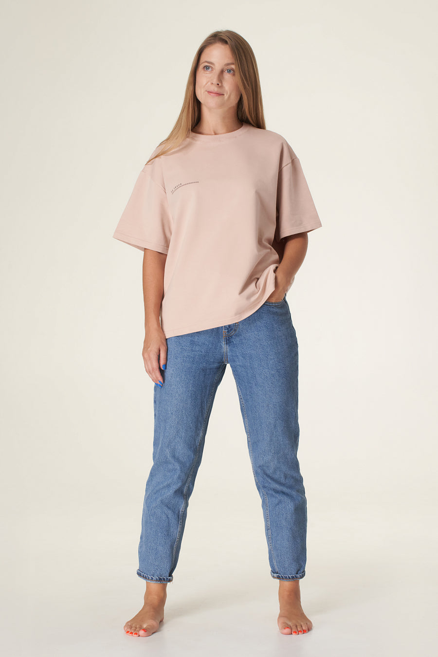 Хлопковая футболка прямого кроя HOM2110041/041L powder