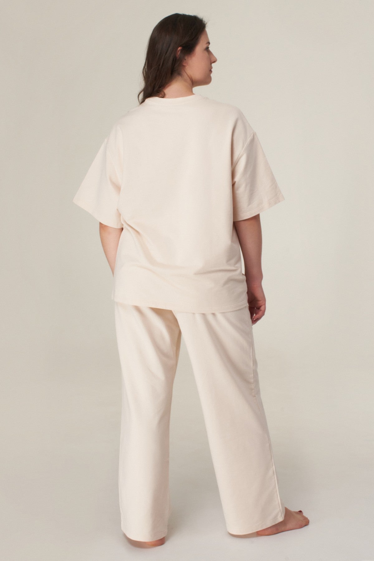 Хлопковая футболка прямого кроя HOM2110041/041L sand