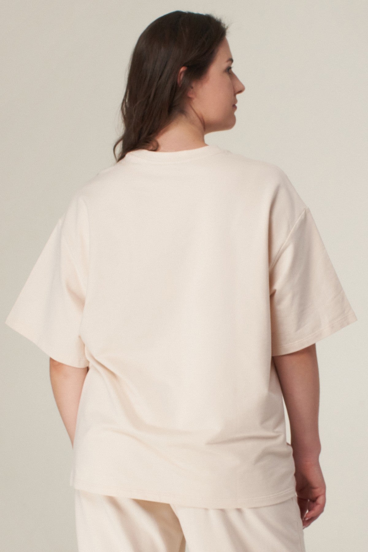 Хлопковая футболка прямого кроя HOM2110041/041L sand