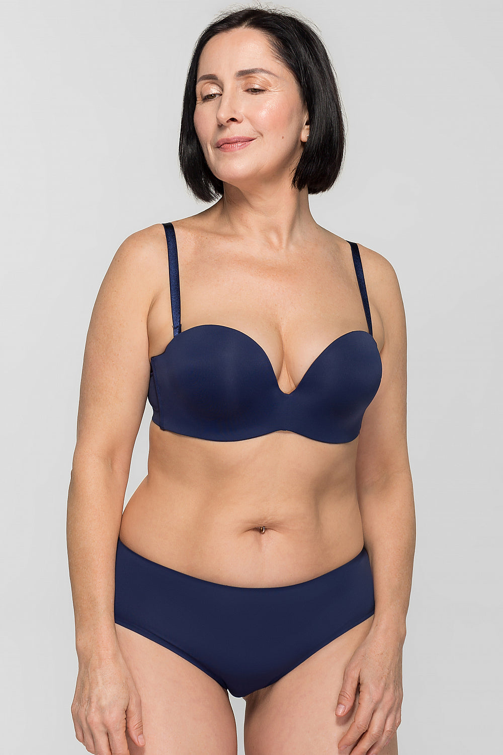 Гладкий бюстгальтер балконет SLZ19801225/225С dark blue