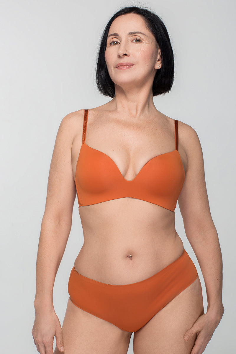 Безшовний бюстгальтер без кісточок SLZ19801015/015С dark orange