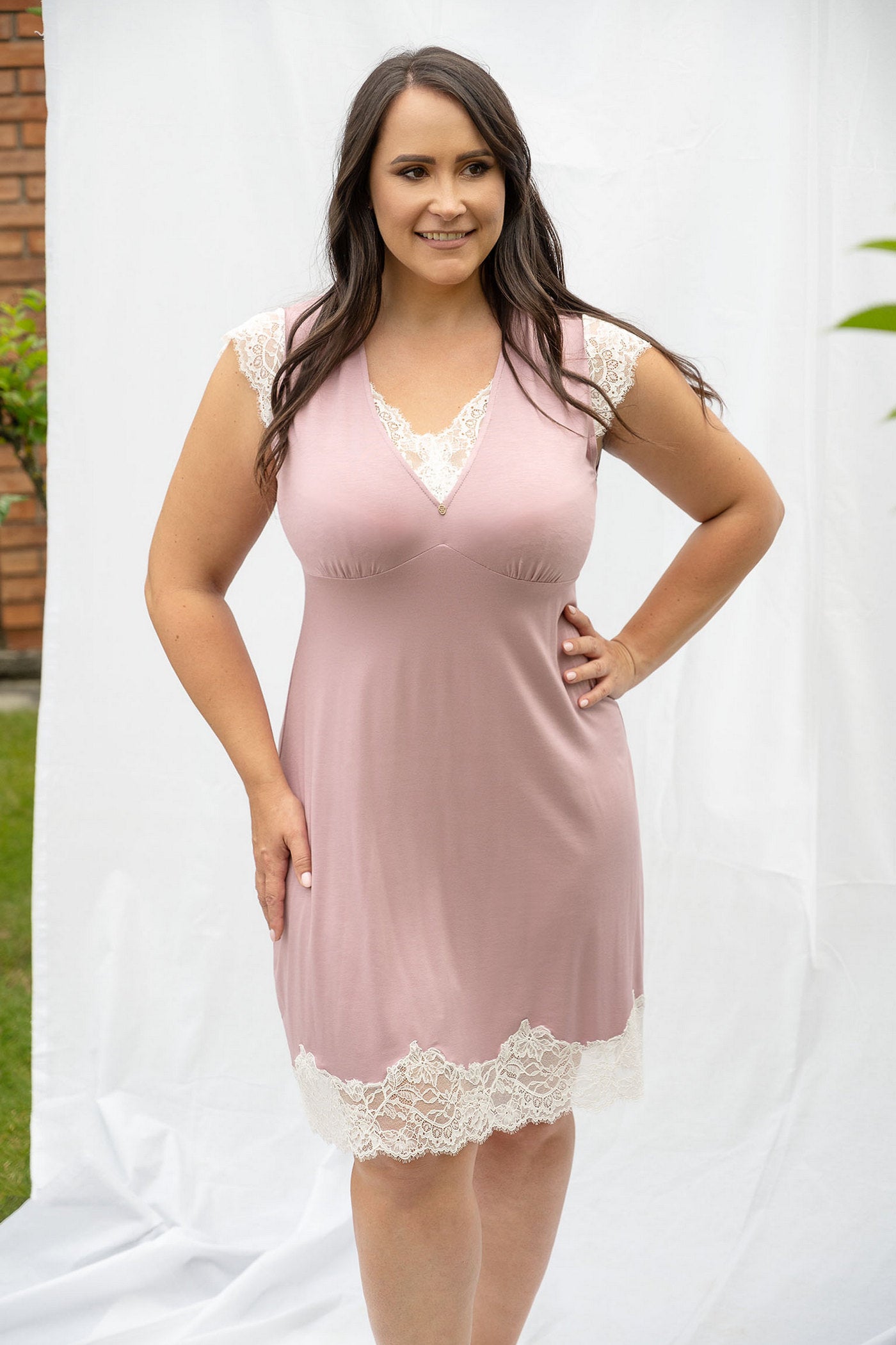 Нічна сорочка з віскози 2309 dark pink