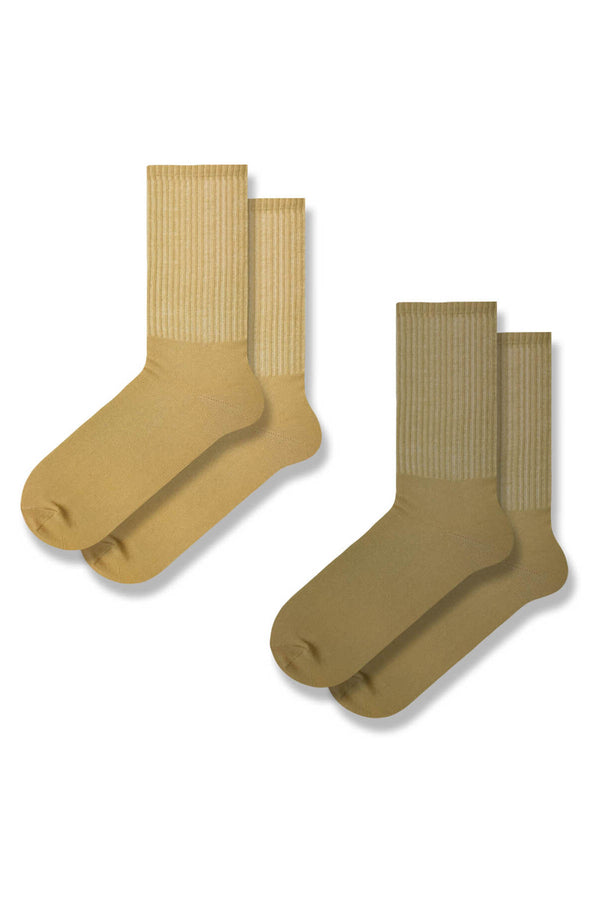 Хлопковые носки с резинкой 901 Beige (2 пары)