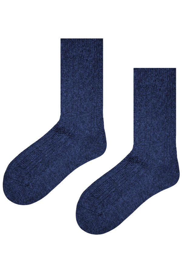 Высокие носки с косами dark blue 1033
