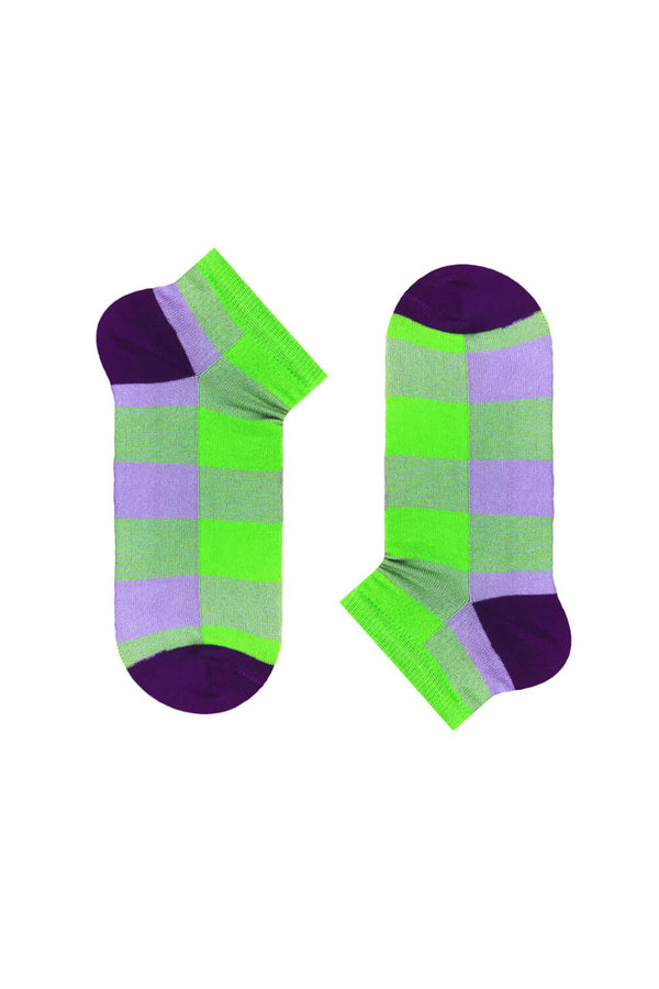 Хлопковые носки в клетку Lime Violet Tartan 494