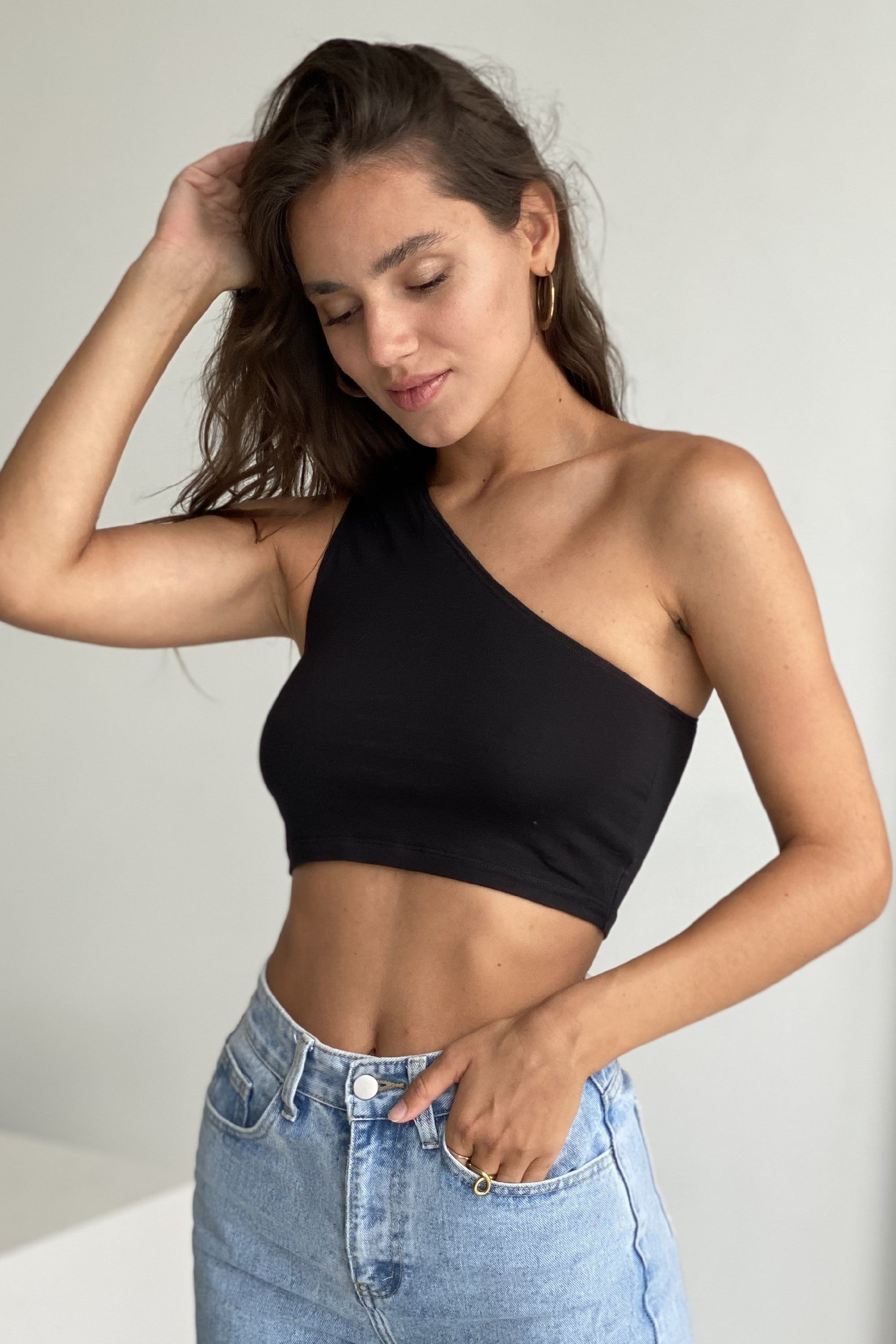 Хлопковый топ на одно плечо Scorpio SS21621/1