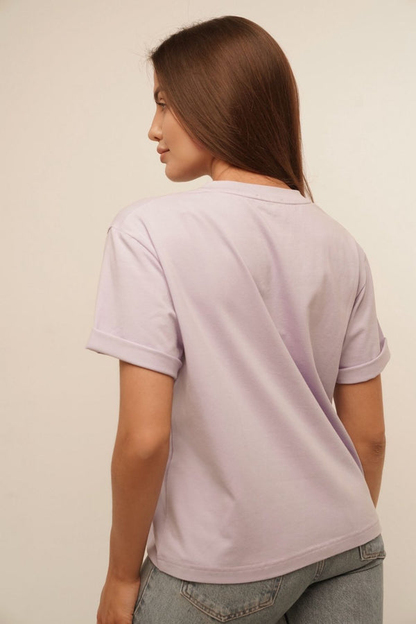 Базовая хлопковая футболка Lavender