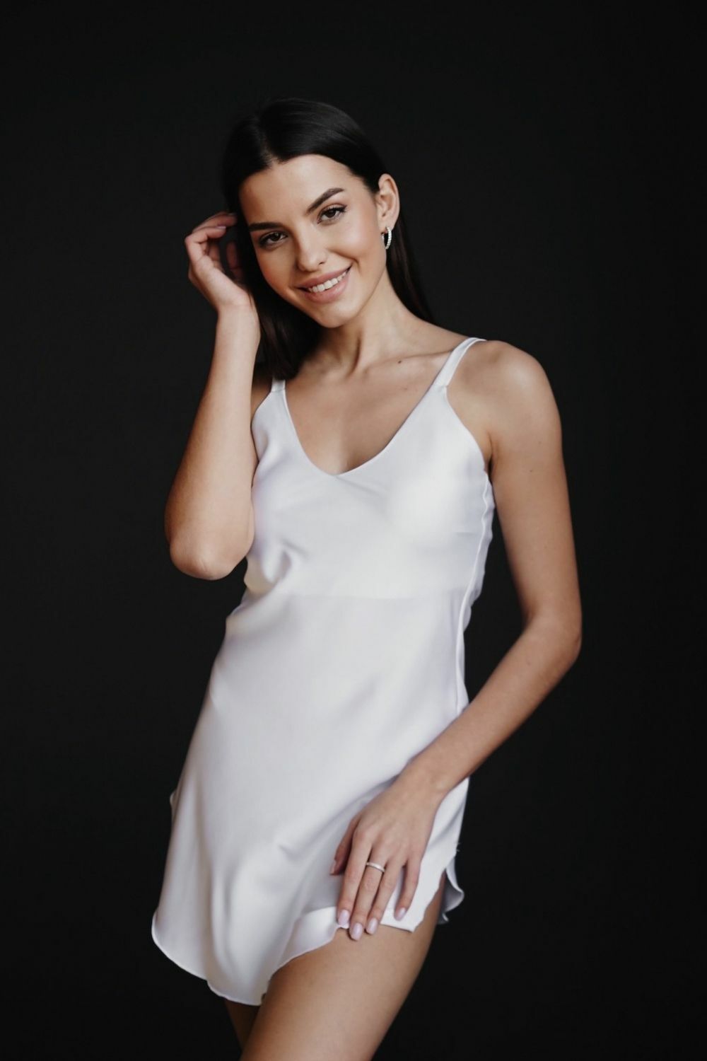 Ночная сорочка с бретелями White