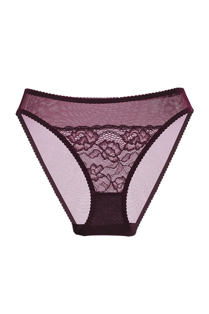 Трусики слип с кружевом 04.2027 burgund wine